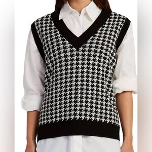 Wild Fable Black White Houndstooth Sweater Vest Size Extra Small XS Oversized